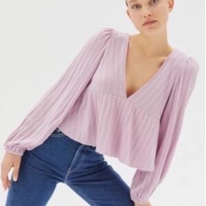 Urban Outfitters Lavender V-Neck Blouse